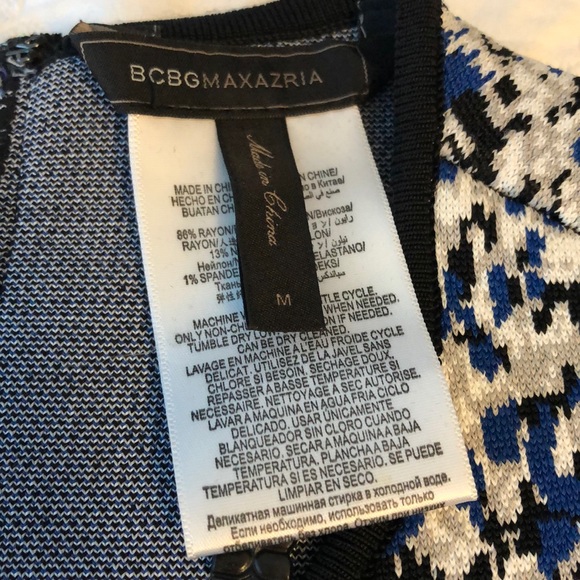 BCBG Elena Bodycon mini dress black blue sz med - Picture 7 of 12